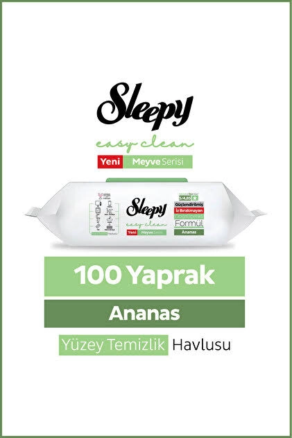SLEEPY YÜZEY TEMİZLİK HAVLUSU 100 LÜ ANANAS (12)