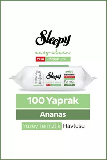 SLEEPY YÜZEY TEMİZLİK HAVLUSU 100 LÜ ANANAS (12)