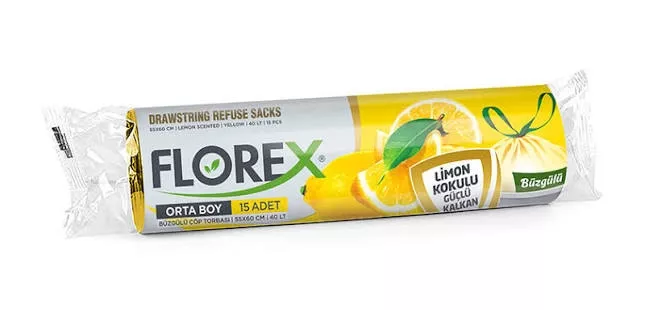 FLODEX BÜZGÜLÜ ÇÖP TORBASI LİMON KOKULU ORTA BOY 25*120