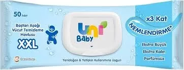 UNI BAYB VÜCUT TEMİZLEME XXL HAVLU 50Lİ (12)