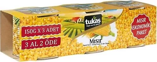 TUKAŞ MISIR KONSERVESİ 3 LÜ 150 GR. (16)