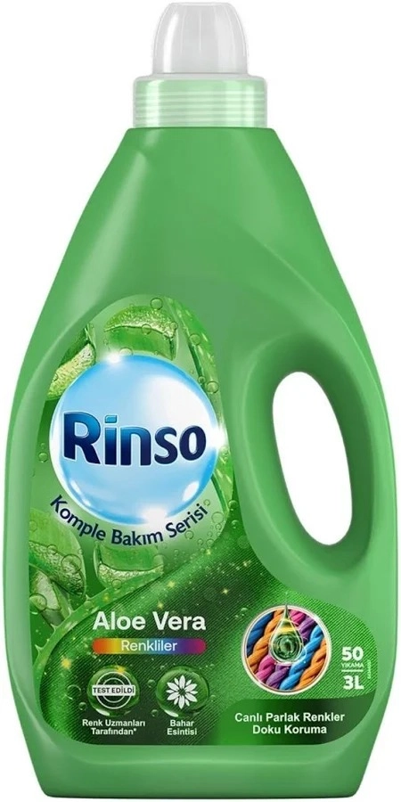 RİNSO SIVI DETERJAN 3LT Aloe Vera (Renkliler İçin) (6)
