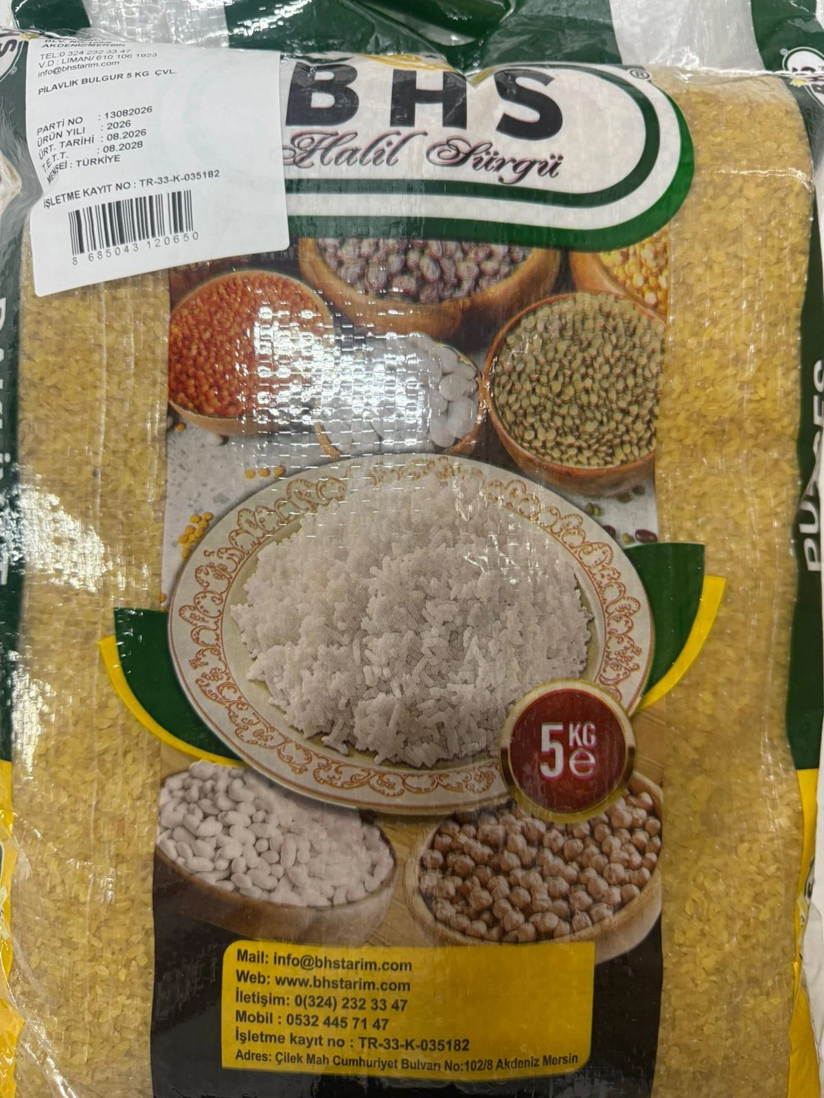 BHS PİLAVLIK BULGUR 5KG ÇUVAL